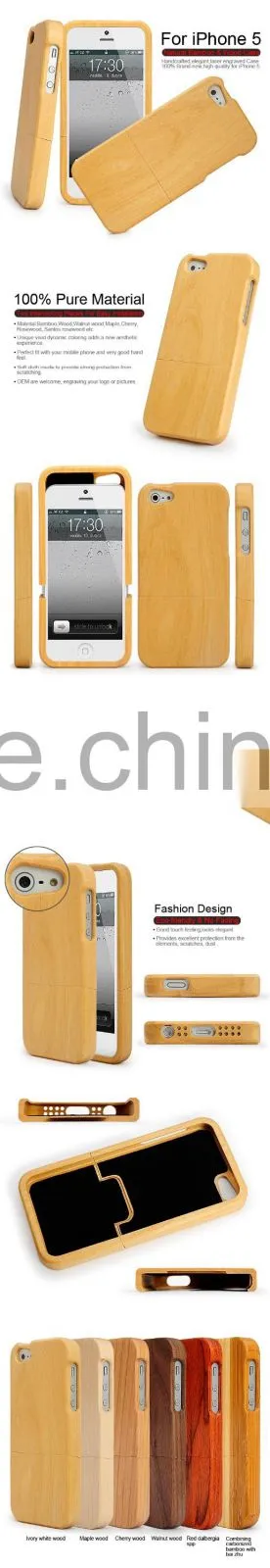 Natural Eco-life Style Wood Phone Case For Iphone 5 case.