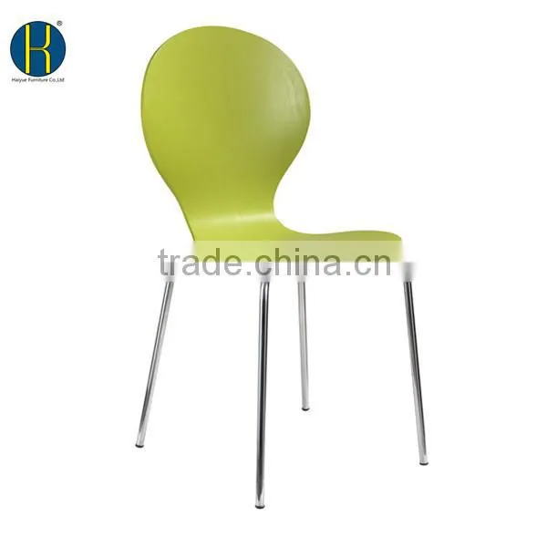 HY3014 Promotional Wood Design Dining Chair with Chrome Legs