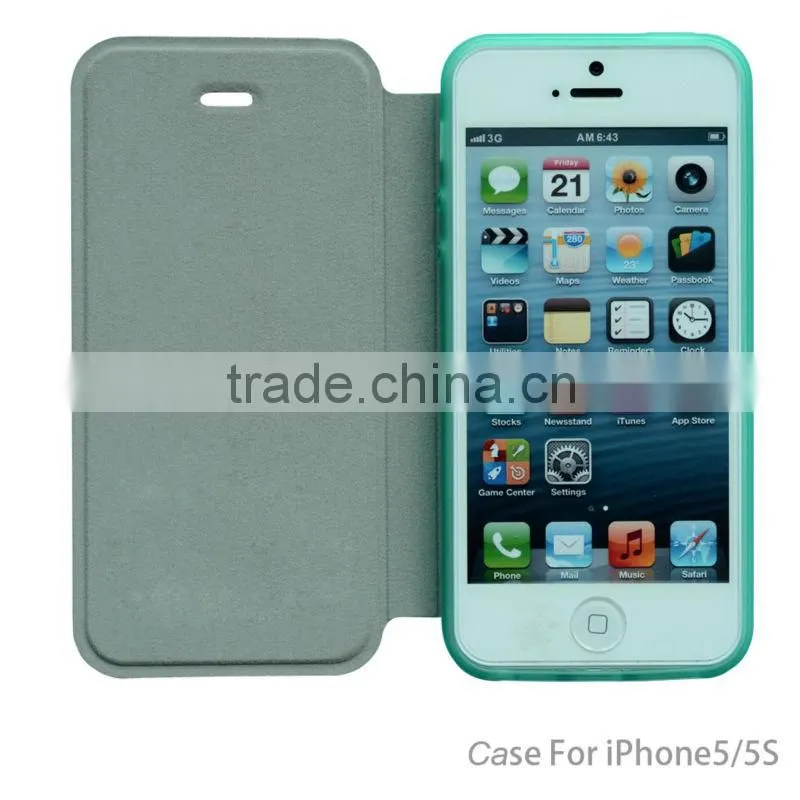Good quality wallet pu leather case cover for iphone 5c