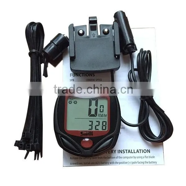 14function Sunding bike odometer wired bicycle computer