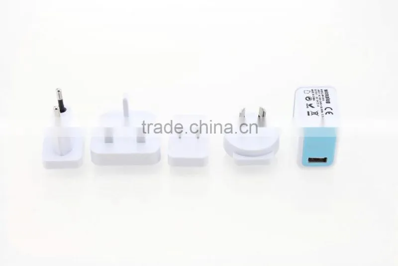 Multiple USB charger with AU/US/UK/EU/Schuko separable plugs