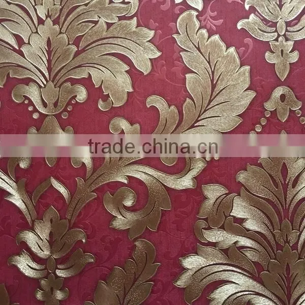 Classic latest italy design deep embossed wallpaper