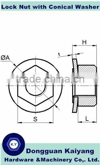 M8 Conical Kep Nut / Flange Lock Nut / Disc Nut / Sealing Nut