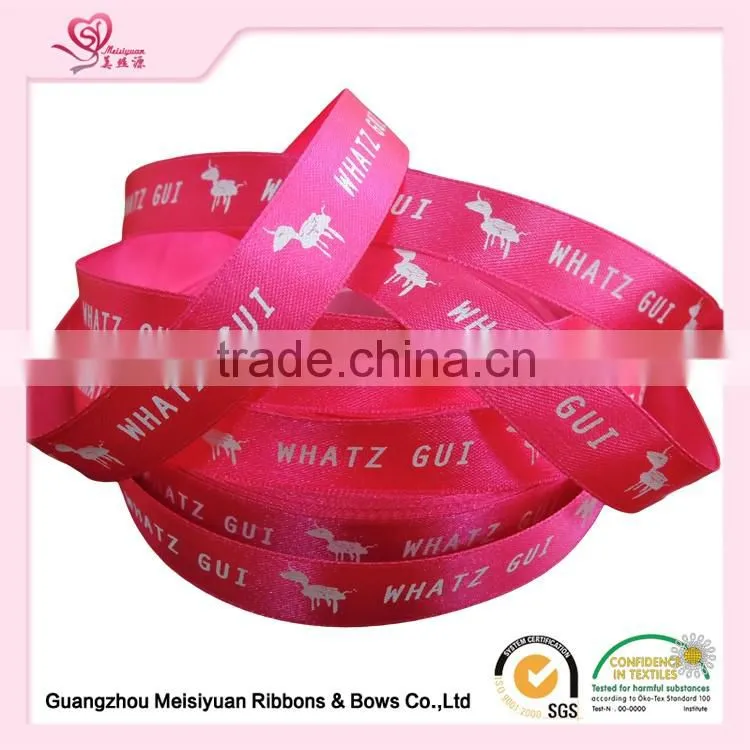 China manufacturer high color strength grosgrain ribbons imported custom silk-screen printing equestrian prize ribbons