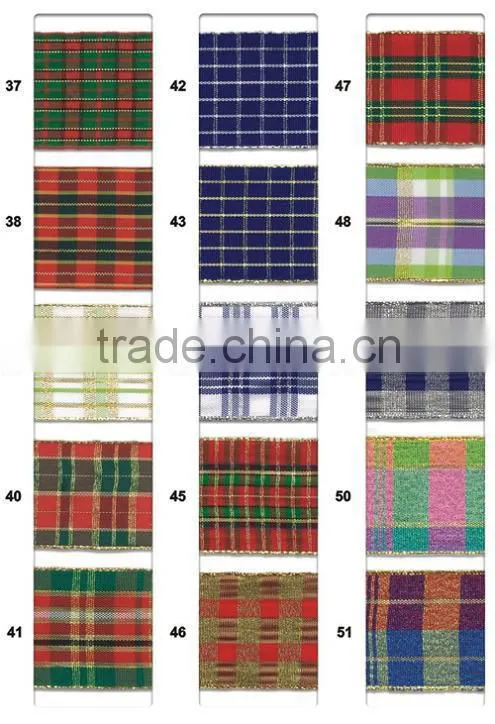 New Gingham grosgrain Ribbons ,mixed colors, 5/8" to 1-1/2" wide double side gingham,50 yard / roll.