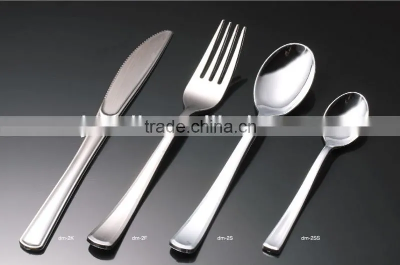 silver coated plastic disposable cutlery set