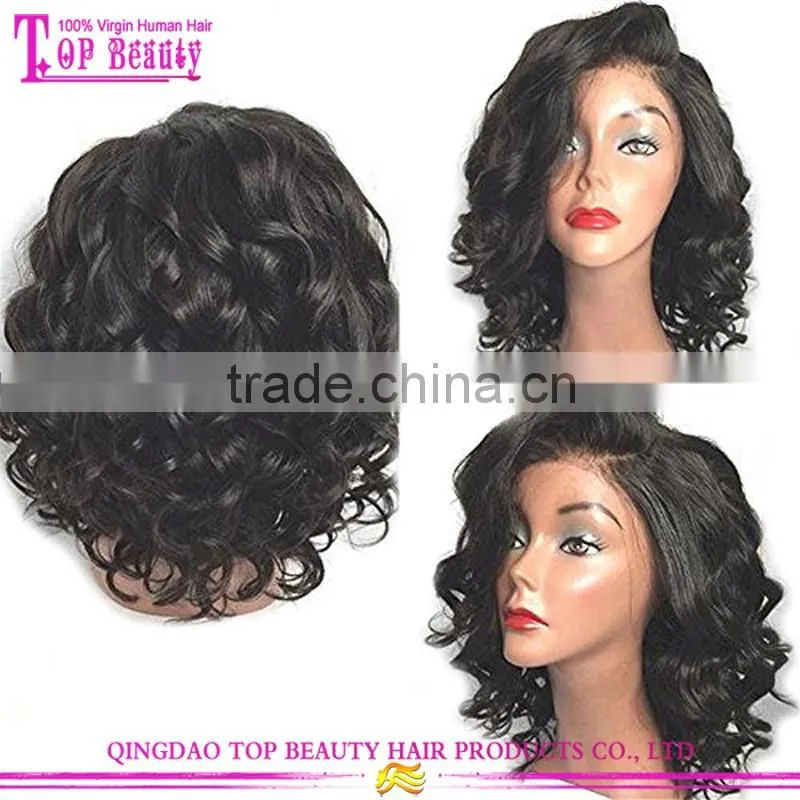 8A Grade Fashion Hairstyle Brazilian Full Lace Short Human Hair Bob Wig