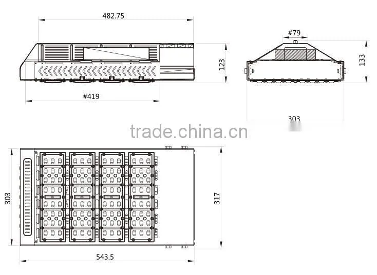 160W Waterproof IP65 housing with CE RoHS led Road Lamp LED street light