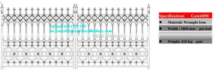 High Quality Cheap wrought iron fence gate for driveway