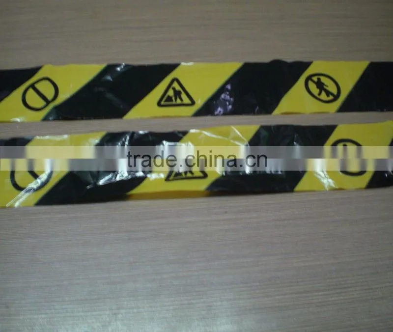 Good qualtiy! Safety warning black/yellow stripes tape with printings