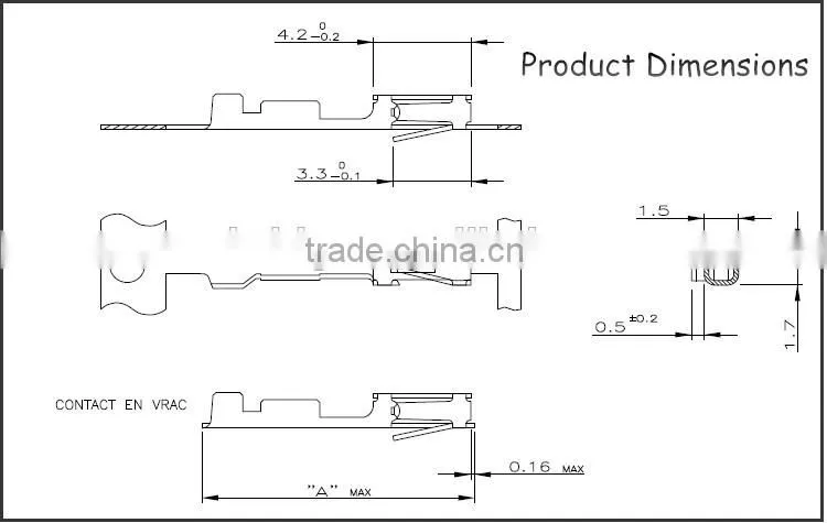 141603-3 MOD-4 26 AWG electrical wire contact terminal