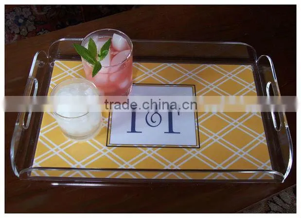 clear lucite acrylic serving trays