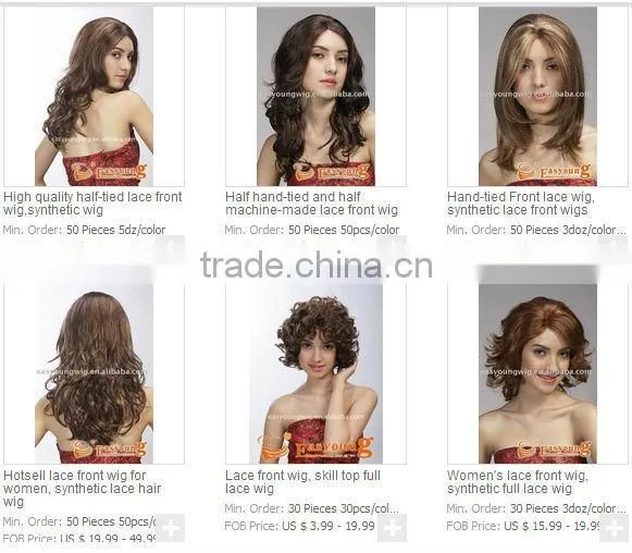 Hand tied Brown synthetic short Lace front wig, front lace wig