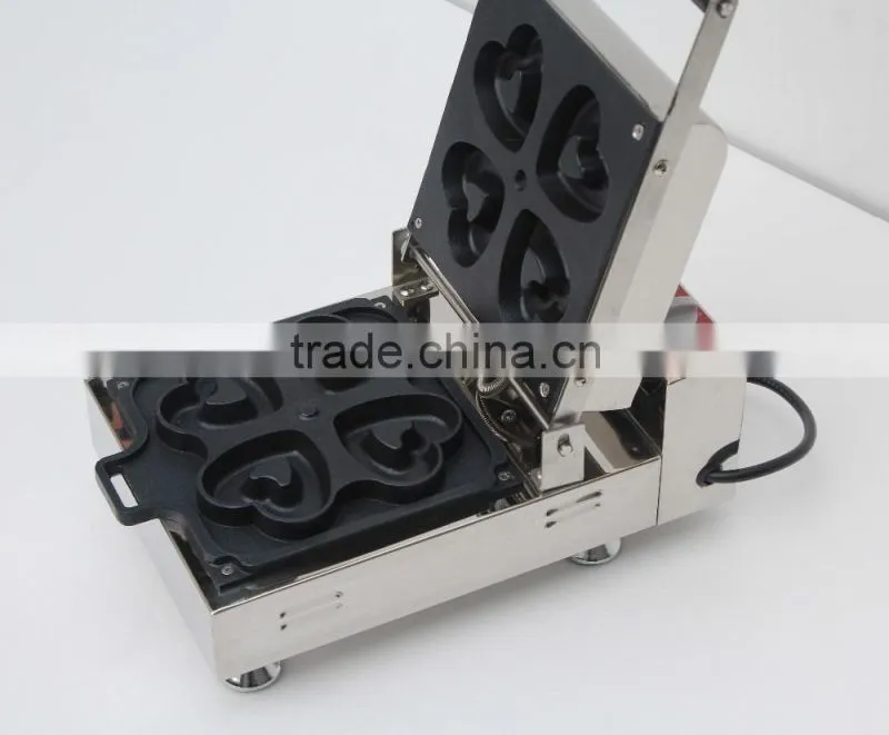Hot sale 4pcs commerical donut baking machine heart shape waffle maker & donut maker for sale