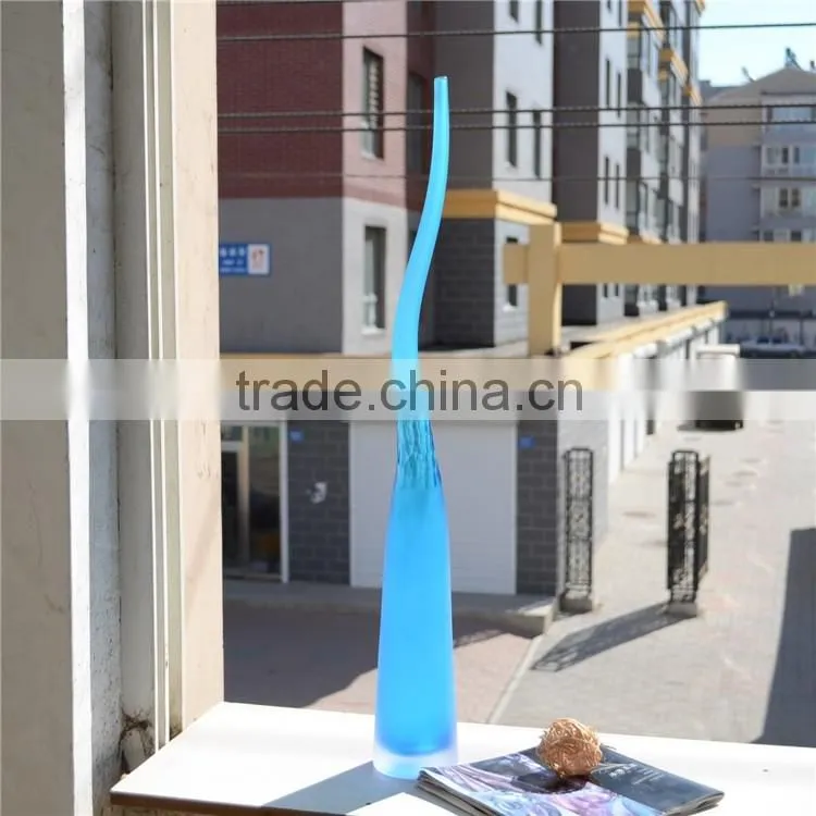 OUBOAO Handmade High Quality 68cm Tall Color Glass Vase For Desktop Decoration Flower Vase