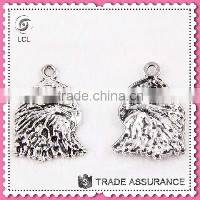 Vintage animal pendant owl shaped, for necklace imitate silver owl pendant