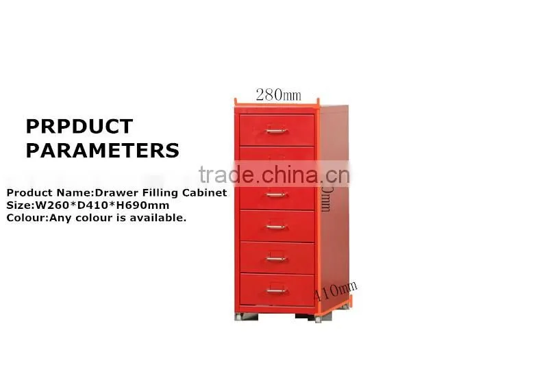 2016 NEW HOT SALES 6 drawer little steel office filling cabinet