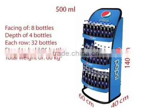 New design supermarket metal stand for 500ML Water bottle retail