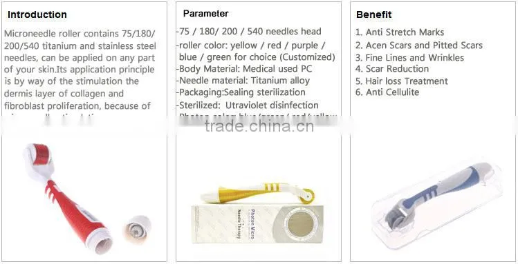 LED derm roller phone roller with 4 bio lights galvanic derma roller