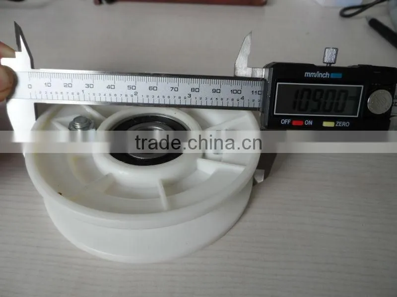 Excellent quality competitive price White lift hanger roller for elevator (size:109*31*6204)