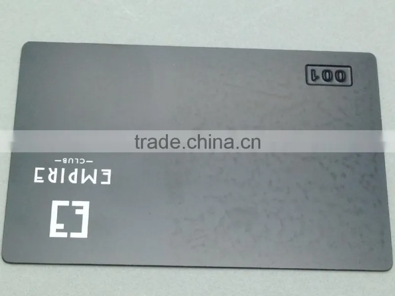 Fashion matte surface VIP card metal card with black plating