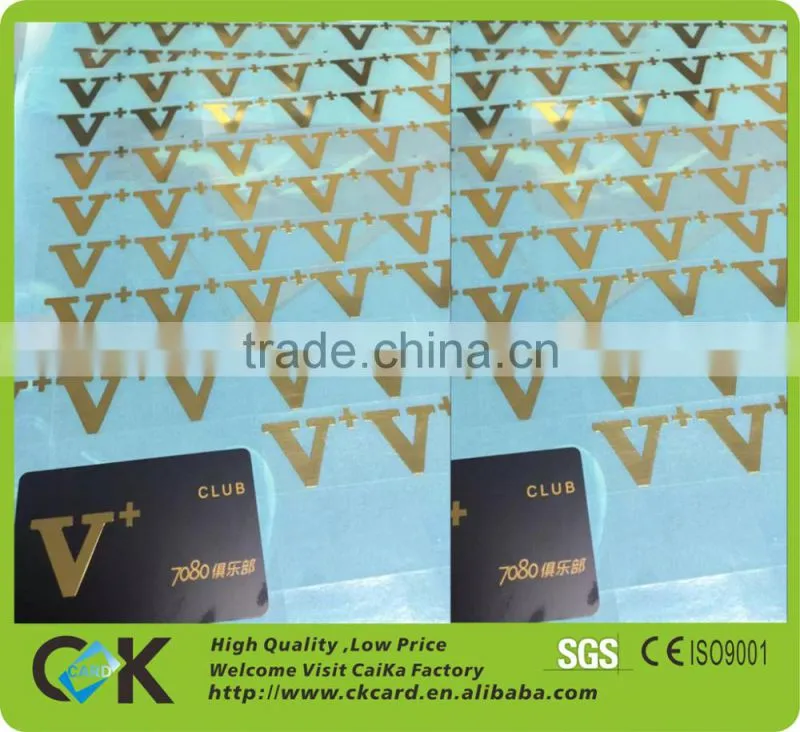 patched metal logo pvc card from China golden manufacturer