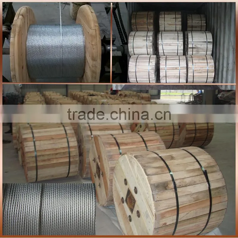 hot dipped galvanized steel overhead guy wire 5/16 inch