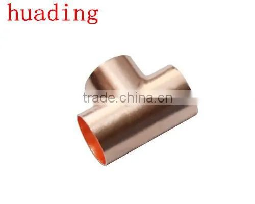 brass and red copper pipe/T type red copper tee,3 way copper joint