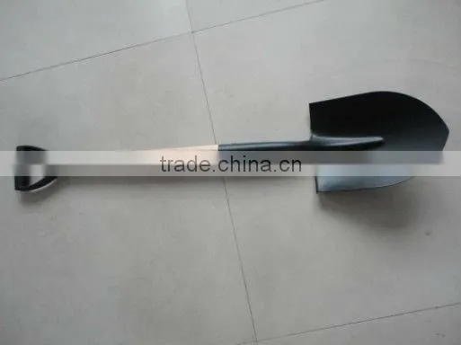 square point shovel with D wood handle