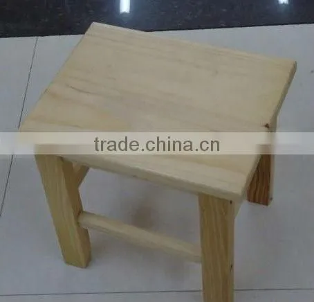 Knocked-down Small Wooden Square Stool for Children