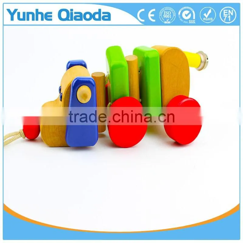 colorful Pull Along wiggles Dog Wooden Toy wiggles as you pull they make a clicking sound and make a fun baby