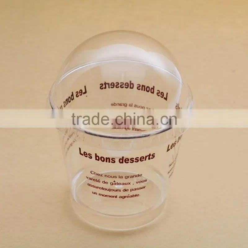 180ml transparent plastic yogurt cup with scoop