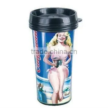 9oZ double wall mini plastic Portable cup auto mug plastic advertisement Auto mug plastic auto mug accept printing LOGO