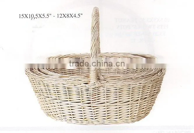 Unpeeled wicker fire basket for sale