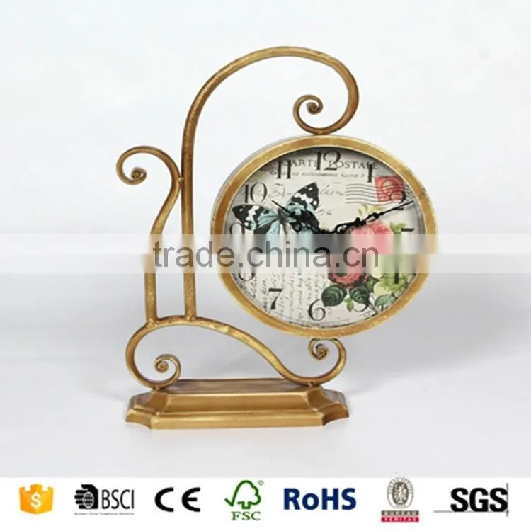 Metal Bird Table Clock