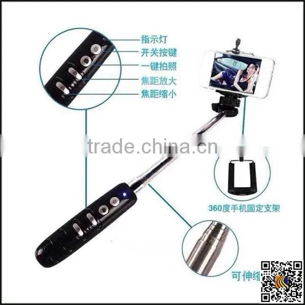 2015 new Promotional small selfie stick Cable Selfie Stick, Monopod Selfie-stick for smartphone, Bluetooth selfie stick