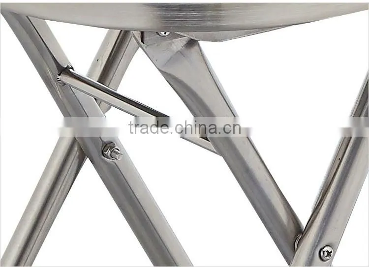 high quality brushed stainless steel morden folding chair for hotels restaurant office home garden LQ-ZD002