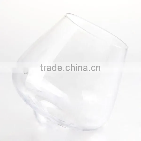 16oz clear slanted wonky tumblers wine drinking glass