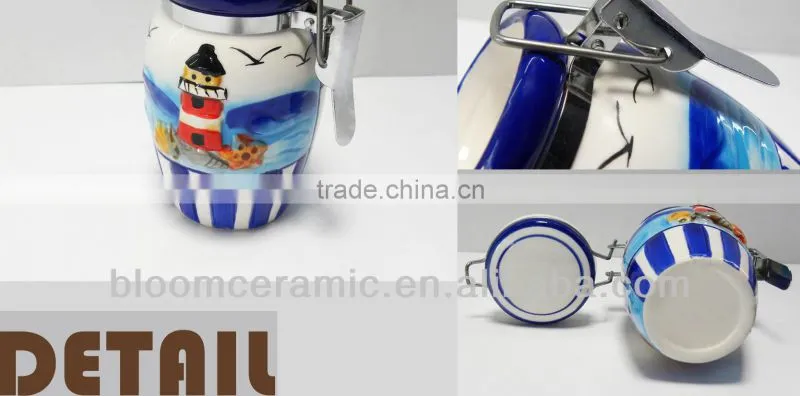 Ceramic embossed sealed jar