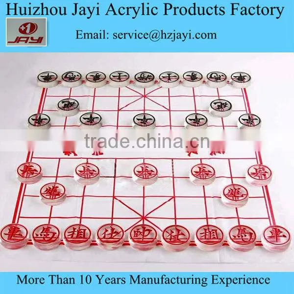 JYCB-002Factory wholesale custom acrylic chess board set,clear glass chess set
