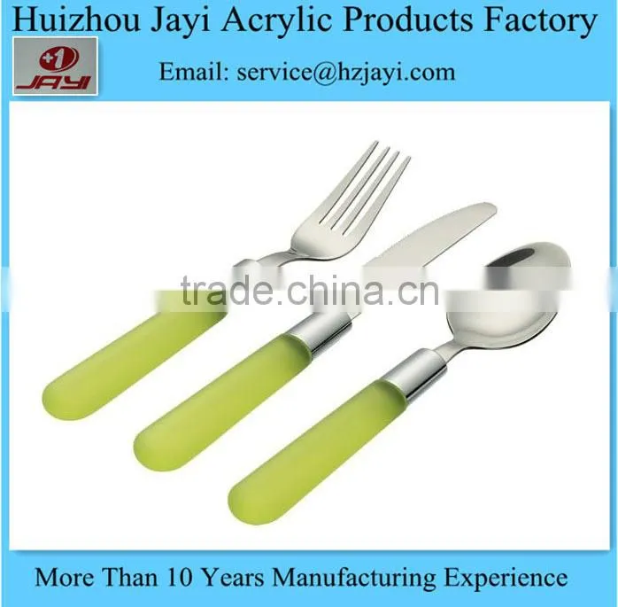 China manufacturer wholesale plexiglass round handle flatware
