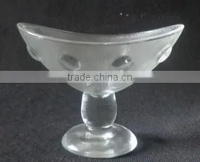 High Quality lily shape clear glass cup for ice cream