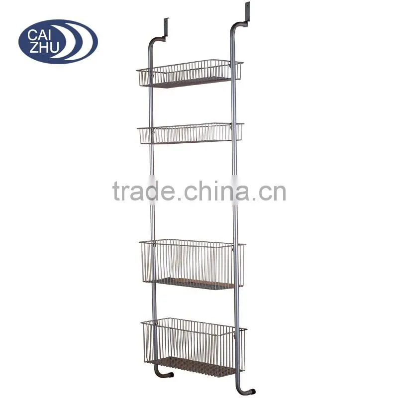 New arrival 5- Tiers over door wire storage basket shelf for home accessories