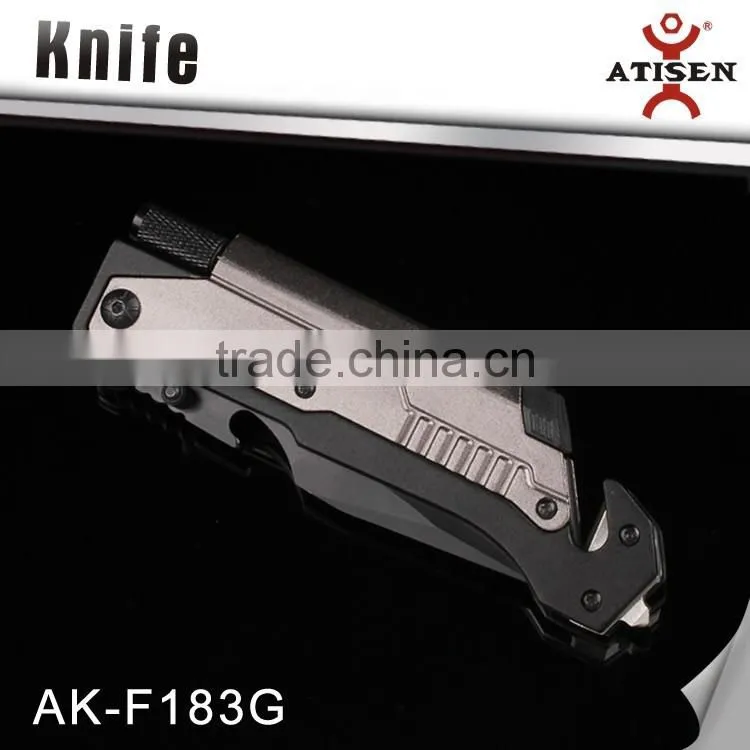 Top Quality Tactical Folding Knife 3Cr13+Aluminium Camping Knife With LED Car Glass Breaker Belt Cutter Fire Start Tools