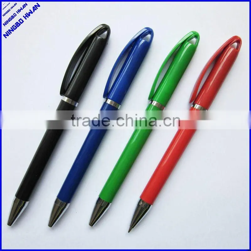 140m length white color simple plastic promotional pen logo print