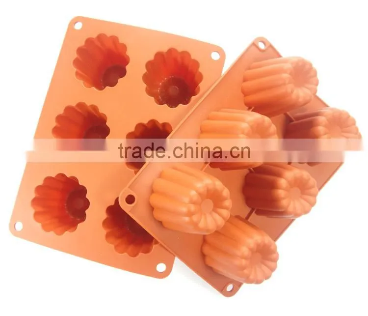 BPA Free 6 Flower Shaped 3D Silicone Cake Mould Cake Pan For Baking