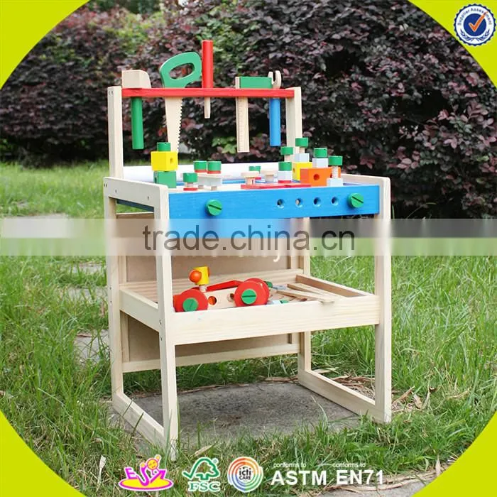 wholesale educational kids wooden assemble tools box toy brain training children wooden assemble tools box toy W03D018