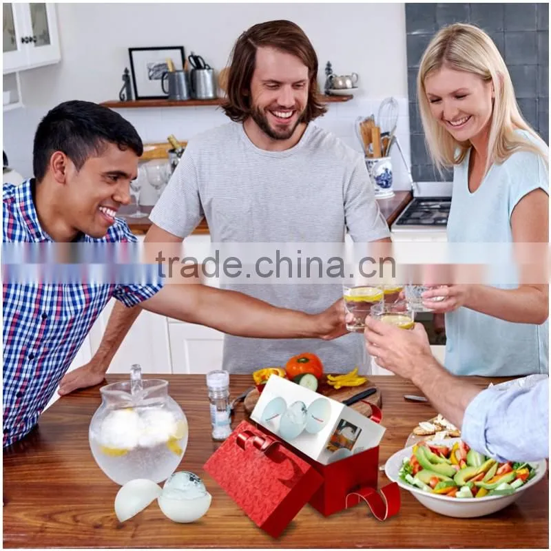 Food Grade Silicone BPA Free Ice Ball Maker , Ice Ball Sphere Mold For Whisky And Cocktail From Dongguan