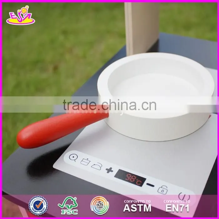 2017 New design red kids pretend play wooden kitchen toy W10C211