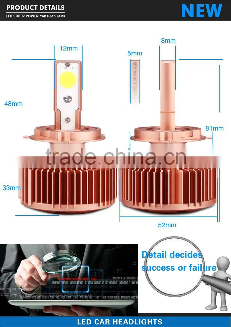 New Arrival 4 Generation H4 Car Led Headlight 12V-24V High Low Beam LED Light